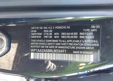 2024 Porsche Macan T z USA, uszkodzony, nr VIN WP1AA2A58RLB03491